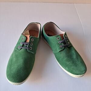 NWB FLY London Suede Lace Up Low Top Sneaker Shoes Sesh Green Mens Size 42 US 9